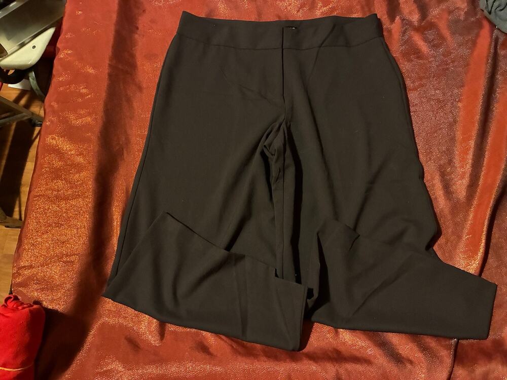 Jared Ross Pants Womens 12 Black Stretch Pull On Straight Leg Dress Pants Work